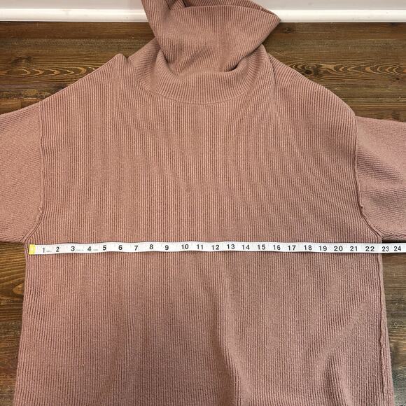 Free People Ribbed Knit Sweater Oversized Turtleneck Cream Women’s Medium - Picture 4 of 7